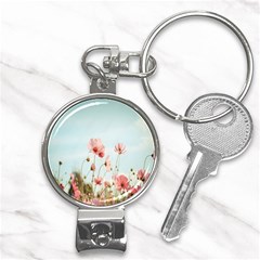 Cosmos Flower Blossom In Garden Nail Clippers Key Chain