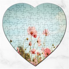 Cosmos Flower Blossom In Garden Jigsaw Puzzle (heart) by artworkshop