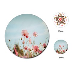 Cosmos Flower Blossom In Garden Playing Cards Single Design (round) by artworkshop