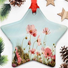 Cosmos Flower Blossom In Garden Star Ornament (two Sides) by artworkshop