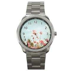 Cosmos Flower Blossom In Garden Sport Metal Watch by artworkshop