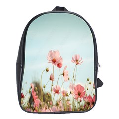 Cosmos Flower Blossom In Garden School Bag (large) by artworkshop