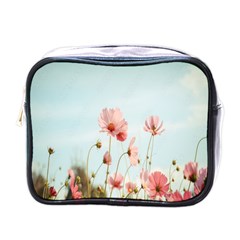 Cosmos Flower Blossom In Garden Mini Toiletries Bag (one Side) by artworkshop