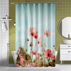 Cosmos Flower Blossom In Garden Shower Curtain 48  X 72  (small)  by artworkshop