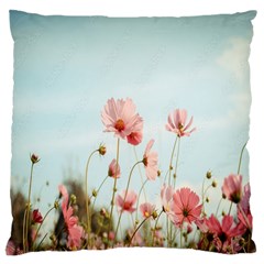 Cosmos Flower Blossom In Garden Large Cushion Case (one Side) by artworkshop