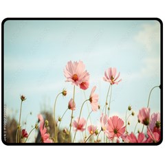 Cosmos Flower Blossom In Garden Fleece Blanket (medium) by artworkshop