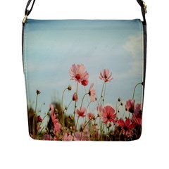 Cosmos Flower Blossom In Garden Flap Closure Messenger Bag (l) by artworkshop