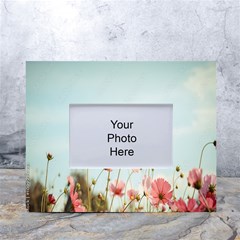 Cosmos Flower Blossom In Garden White Tabletop Photo Frame 4 x6  by artworkshop