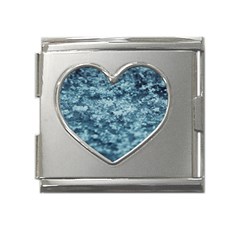 Water Splash Texture  Mega Link Heart Italian Charm (18mm)