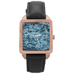 Water Splash Texture  Rose Gold Leather Watch  by artworkshop