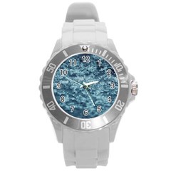 Water Splash Texture  Round Plastic Sport Watch (l) by artworkshop