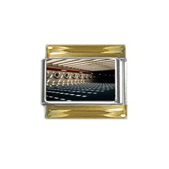 Dark Tunnels Within A Tunnel Gold Trim Italian Charm (9mm)