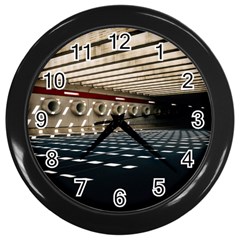 Dark Tunnels Within A Tunnel Wall Clock (black) by artworkshop