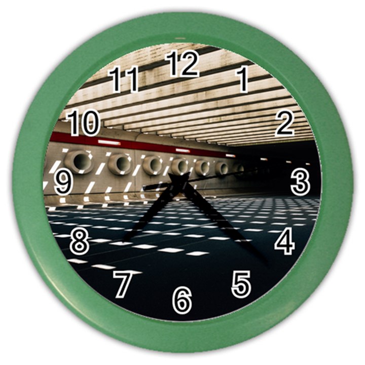 Dark tunnels within a tunnel Color Wall Clock