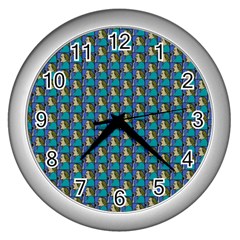 Evita Pop Art Style Graphic Motif Pattern Wall Clock (silver) by dflcprintsclothing