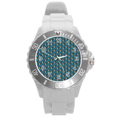 Evita Pop Art Style Graphic Motif Pattern Round Plastic Sport Watch (l) by dflcprintsclothing