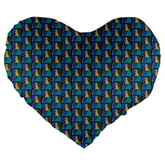 Evita Pop Art Style Graphic Motif Pattern Large 19  Premium Heart Shape Cushions by dflcprintsclothing