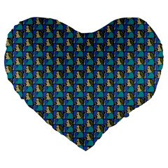 Evita Pop Art Style Graphic Motif Pattern Large 19  Premium Flano Heart Shape Cushions by dflcprintsclothing