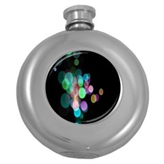 Design Microbiology Wallpaper Round Hip Flask (5 Oz) by artworkshop