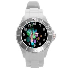 Design Microbiology Wallpaper Round Plastic Sport Watch (l) by artworkshop