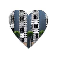 Exterior Building Pattern Heart Magnet by artworkshop