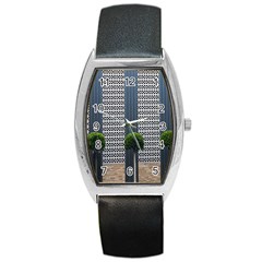 Exterior Building Pattern Barrel Style Metal Watch by artworkshop