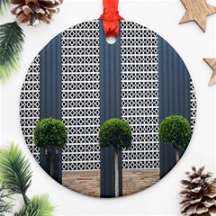 Exterior Building Pattern Round Ornament (two Sides) by artworkshop