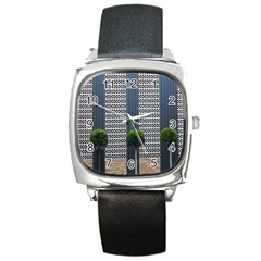 Exterior Building Pattern Square Metal Watch by artworkshop