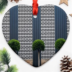 Exterior Building Pattern Heart Ornament (two Sides) by artworkshop