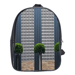 Exterior Building Pattern School Bag (large) by artworkshop