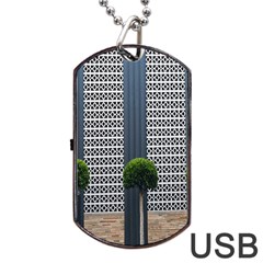 Exterior Building Pattern Dog Tag Usb Flash (one Side) by artworkshop