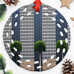 Exterior Building Pattern Round Filigree Ornament (two Sides) by artworkshop