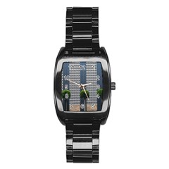 Exterior Building Pattern Stainless Steel Barrel Watch by artworkshop