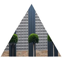 Exterior Building Pattern Wooden Puzzle Triangle by artworkshop