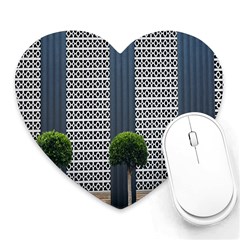 Exterior-building-pattern Heart Mousepad by artworkshop