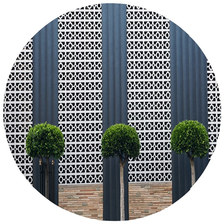 Exterior-building-pattern Wooden Puzzle Round