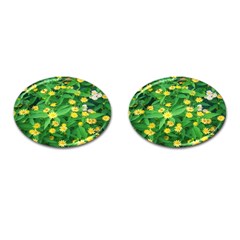 Flower Plant Spring Cufflinks (oval)