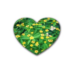 Flower Plant Spring Rubber Coaster (heart) by artworkshop