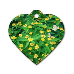 Flower Plant Spring Dog Tag Heart (one Side) by artworkshop