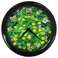 Flower Plant Spring Wall Clock (black) by artworkshop