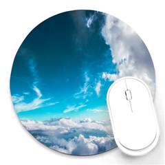 Landscape Sky Clouds Hd Wallpaper Round Mousepad by artworkshop