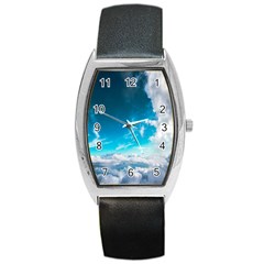 Landscape Sky Clouds Hd Wallpaper Barrel Style Metal Watch by artworkshop