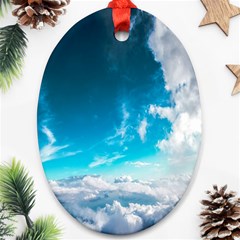 Landscape Sky Clouds Hd Wallpaper Ornament (oval) by artworkshop