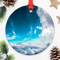 Landscape Sky Clouds Hd Wallpaper Round Ornament (two Sides) by artworkshop