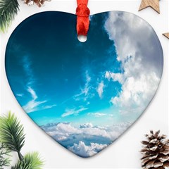 Landscape Sky Clouds Hd Wallpaper Heart Ornament (two Sides) by artworkshop