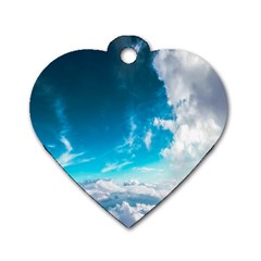 Landscape Sky Clouds Hd Wallpaper Dog Tag Heart (one Side) by artworkshop