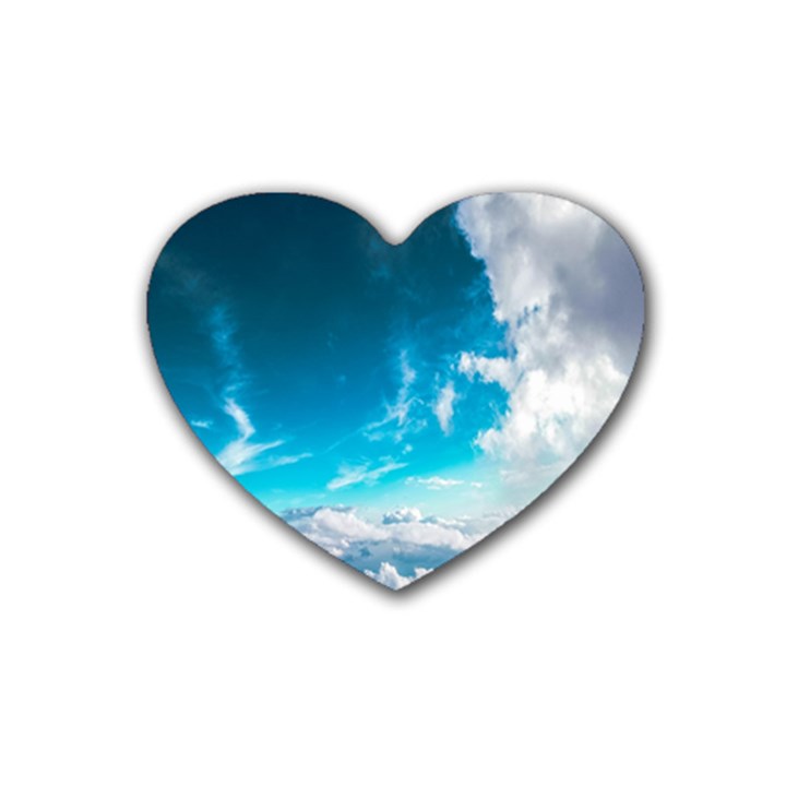 Landscape Sky Clouds Hd Wallpaper Rubber Heart Coaster (4 pack)