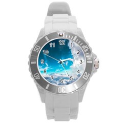 Landscape Sky Clouds Hd Wallpaper Round Plastic Sport Watch (l) by artworkshop