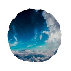 Landscape Sky Clouds Hd Wallpaper Standard 15  Premium Round Cushions by artworkshop