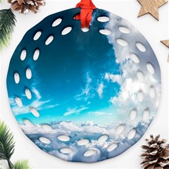 Landscape Sky Clouds Hd Wallpaper Ornament (round Filigree) by artworkshop